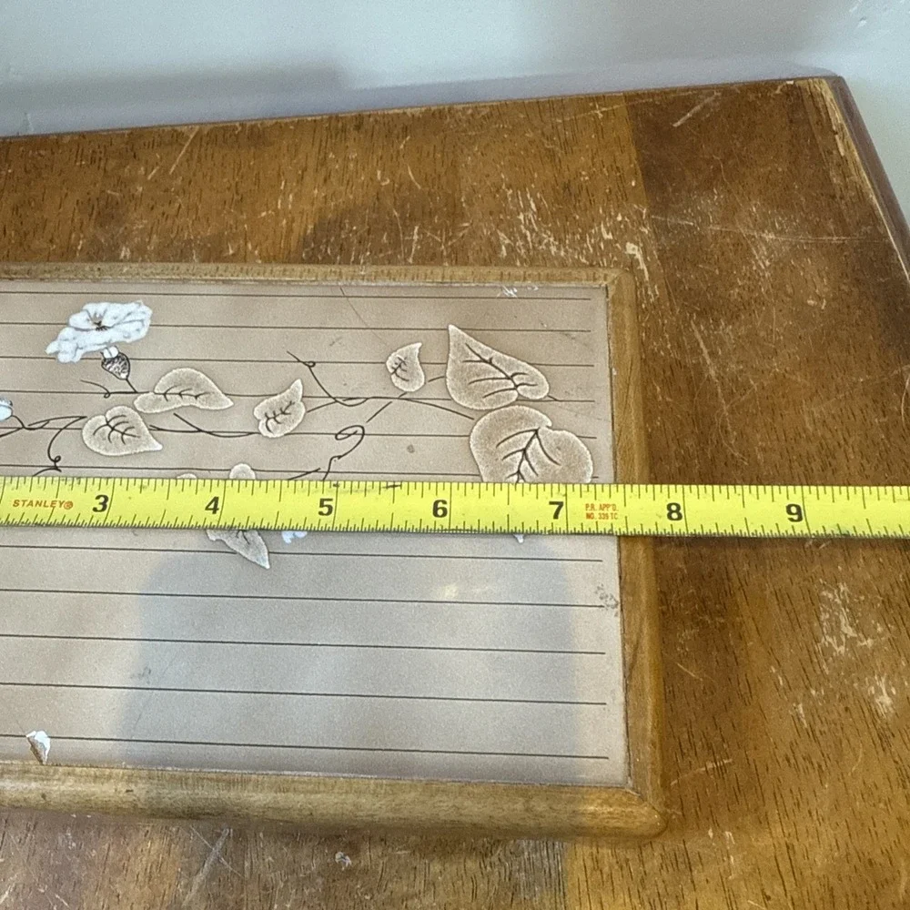 Vintage Vitroceramica Big Bear Lake CA Ceramic Tile‎ Wood Frame Footed Trivet